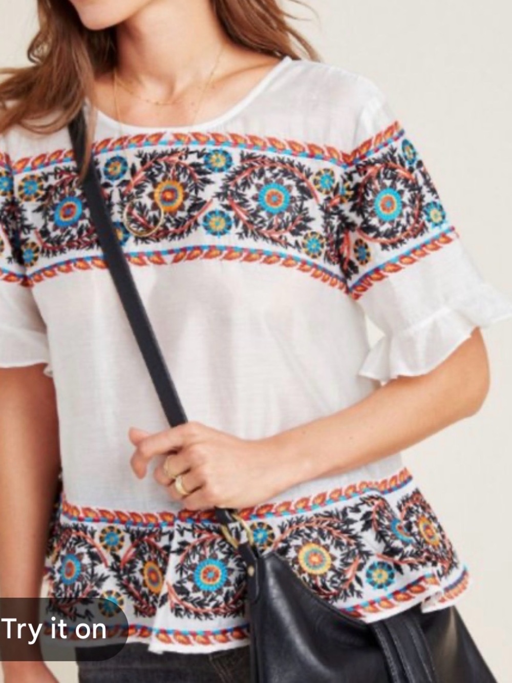 NWT Anthropologie Mariana by Mynah Designs Embroidered Blouse Sz M